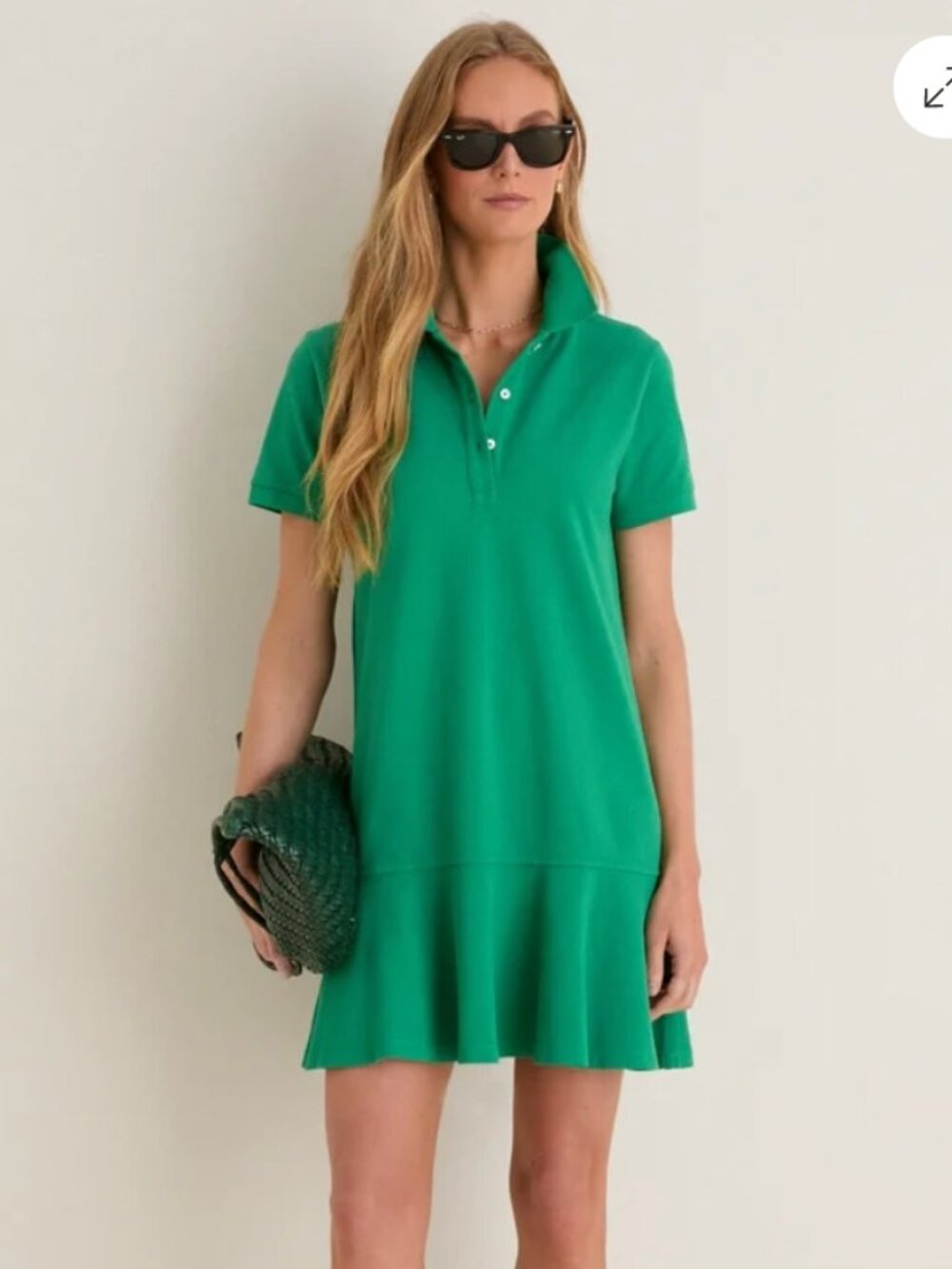 Tuckernuck NEW Green Pique May Cotton Polo Dress Women's size L
